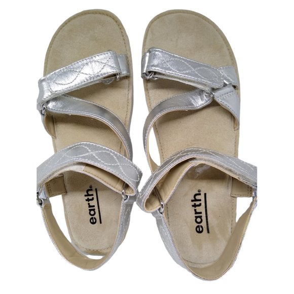 Earth Leather Sport Sandals - Sylt Saba 8.5 Light Silver - Picture 2 of 7